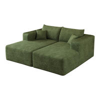 SCHLAFSOFA DE-34891 mit Chaiselongue Grün - Grün, Textil (151/180cm) - ComfortXL