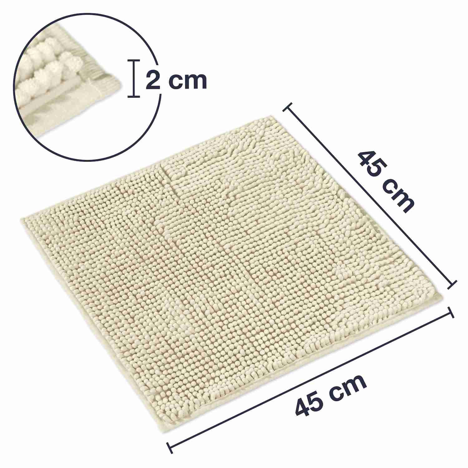 BADEMATTE PARIS - Creme, Textil (45/45cm) - WohnDirect