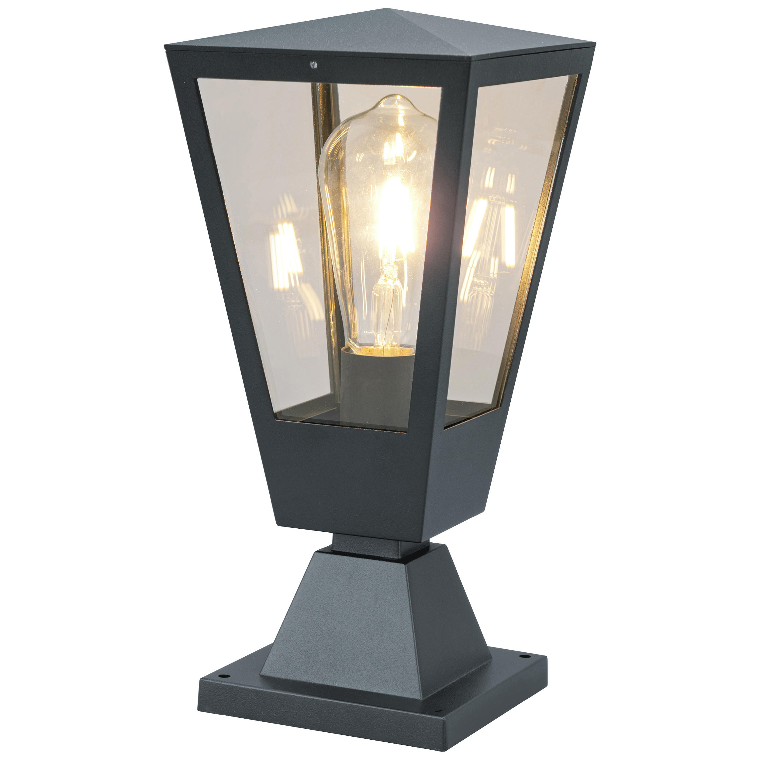 LED AUßENLEUCHTE Westcliff Anthrazit/Transparent 14/14/30,7 cm - Multicolor, Metall (14/14/30.7cm) - Brilliant