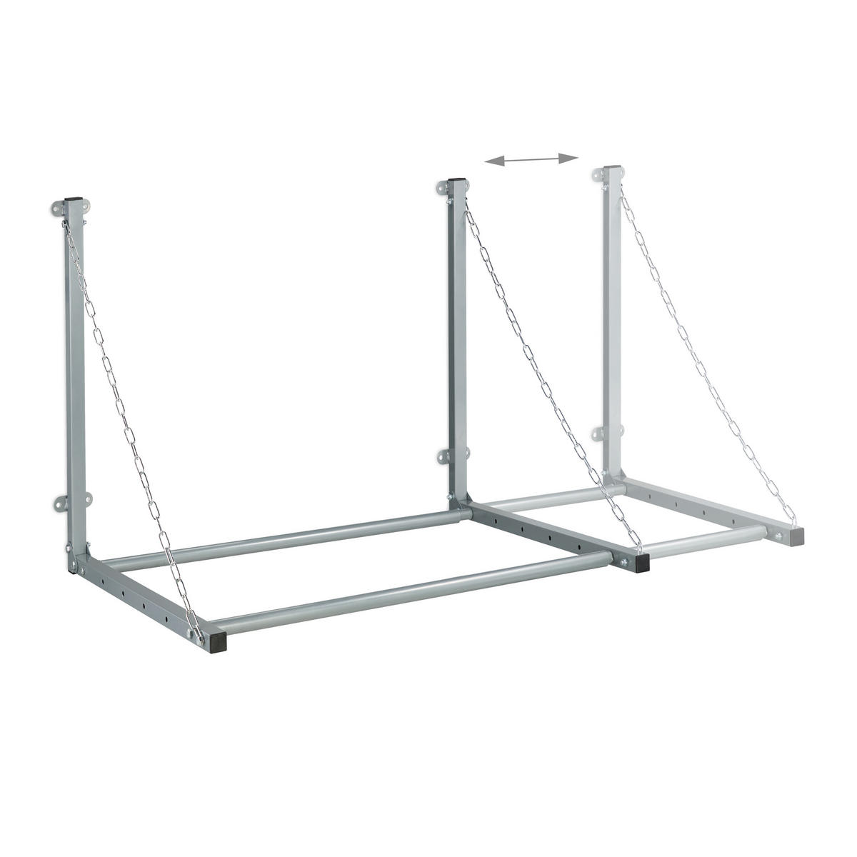 REIFENREGAL Wandmontage - Grau, Metall (143/70.5/73cm) - Relaxdays
