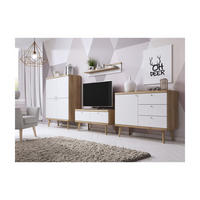 WOHNZIMMER Set 4-tlg. – Primo – Weiß / Sonoma Eiche - Weiß, Holzwerkstoff (107/83/40cm) - hi-markt