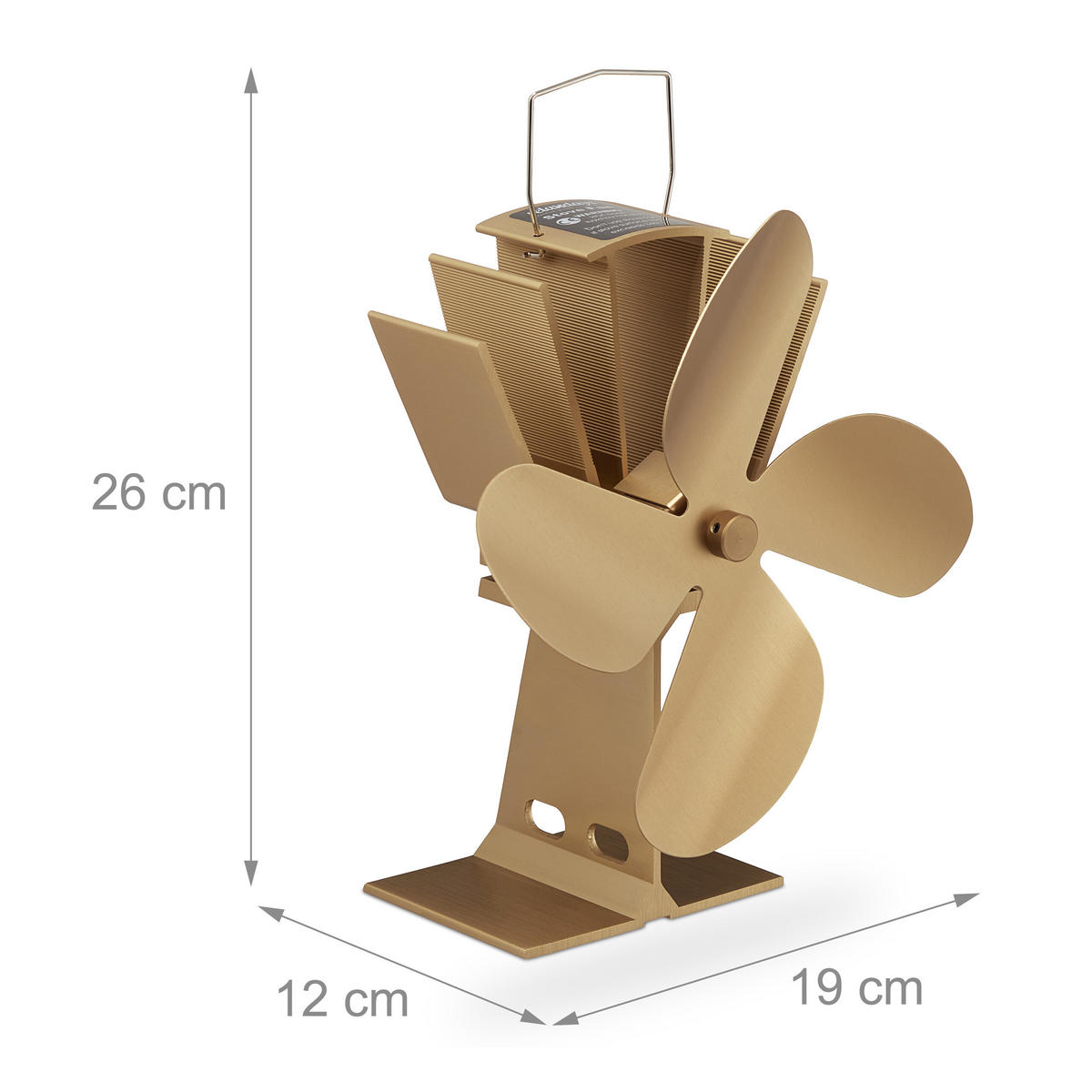 OFENVENTILATOR - Hellbraun, Metall (19/26/12cm) - Relaxdays