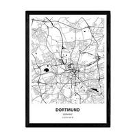 POSTER Karte Von Dortmund - Deutschland A3 Rahmenlos - Klar, Papier (29.7/5/42cm) - Nacnic