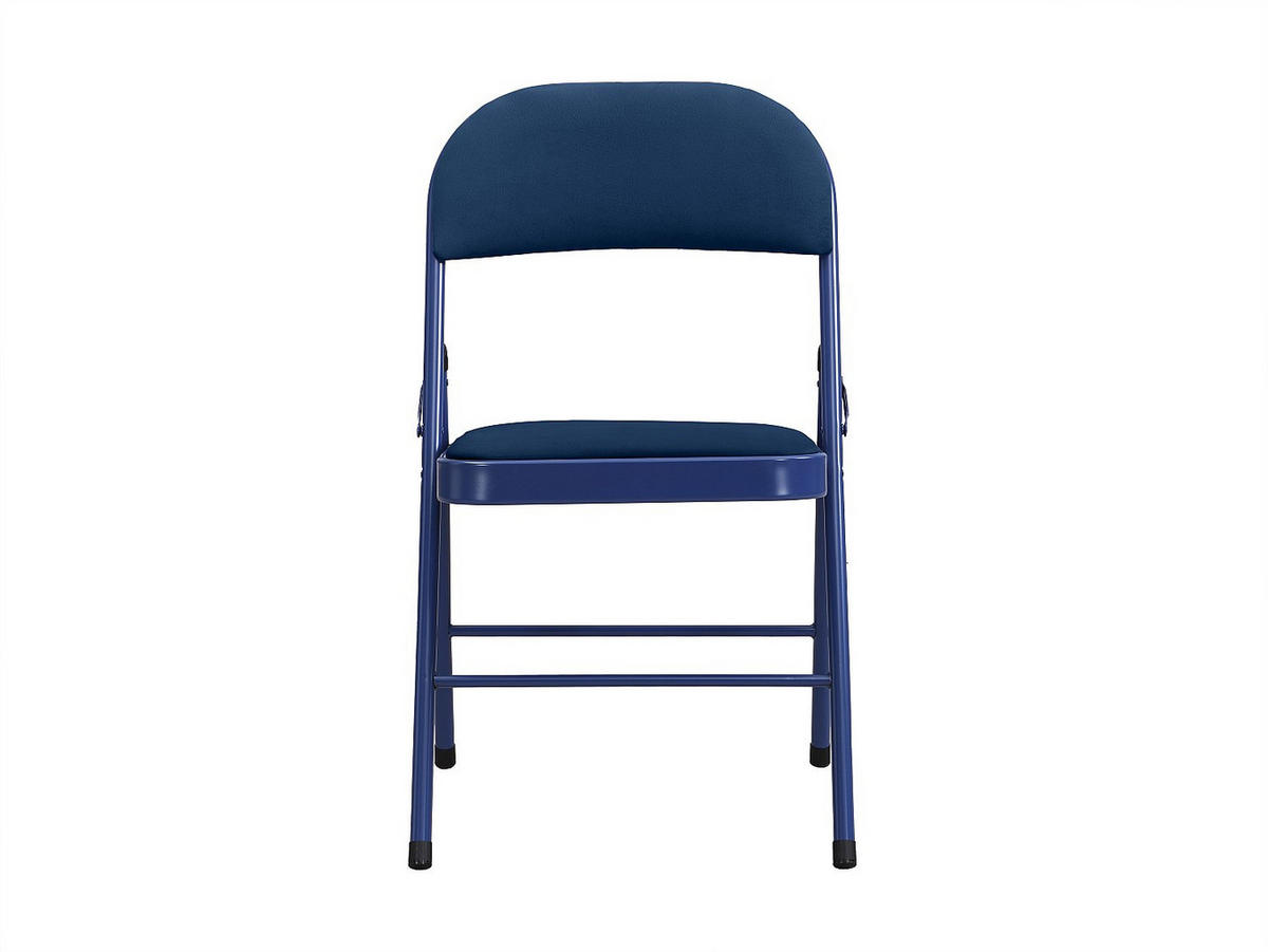 KLAPPSTUHL 6er-Set - Samt & Metall - Blau - ORTENSIA - Blau, Textil (46/79/49cm) - Vente-Unique