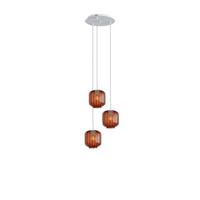 GALERIELEUCHTE Velo 3-flammig Braun Ø 20cm - Braun/Weiß, Glas (20/20/20cm) - s.luce