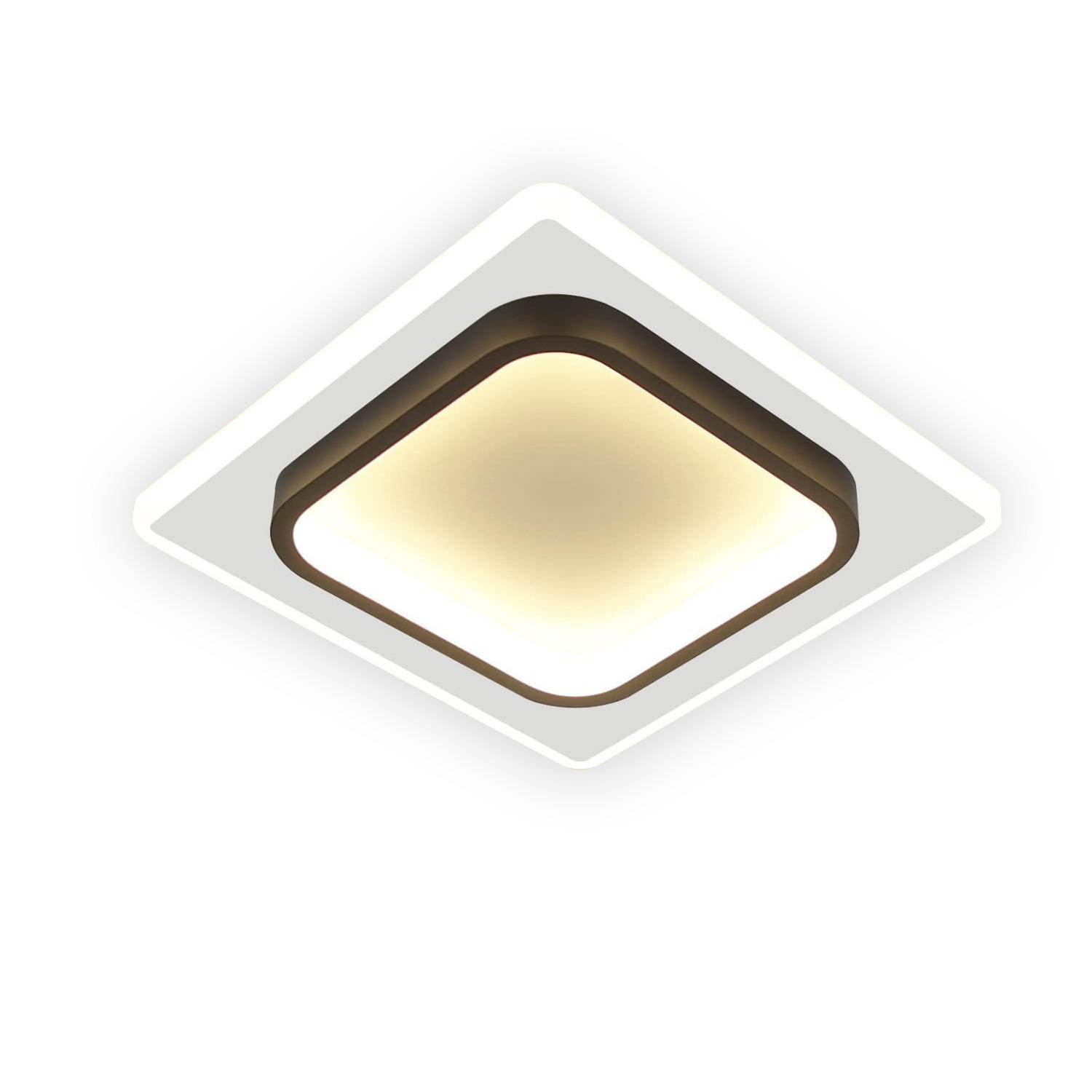 LED-DECKENLEUCHTE Harmonie 23.5/23.5/7 cm - Schwarz/Weiß, Kunststoff (23.5/23.5/7cm) - Nettlife