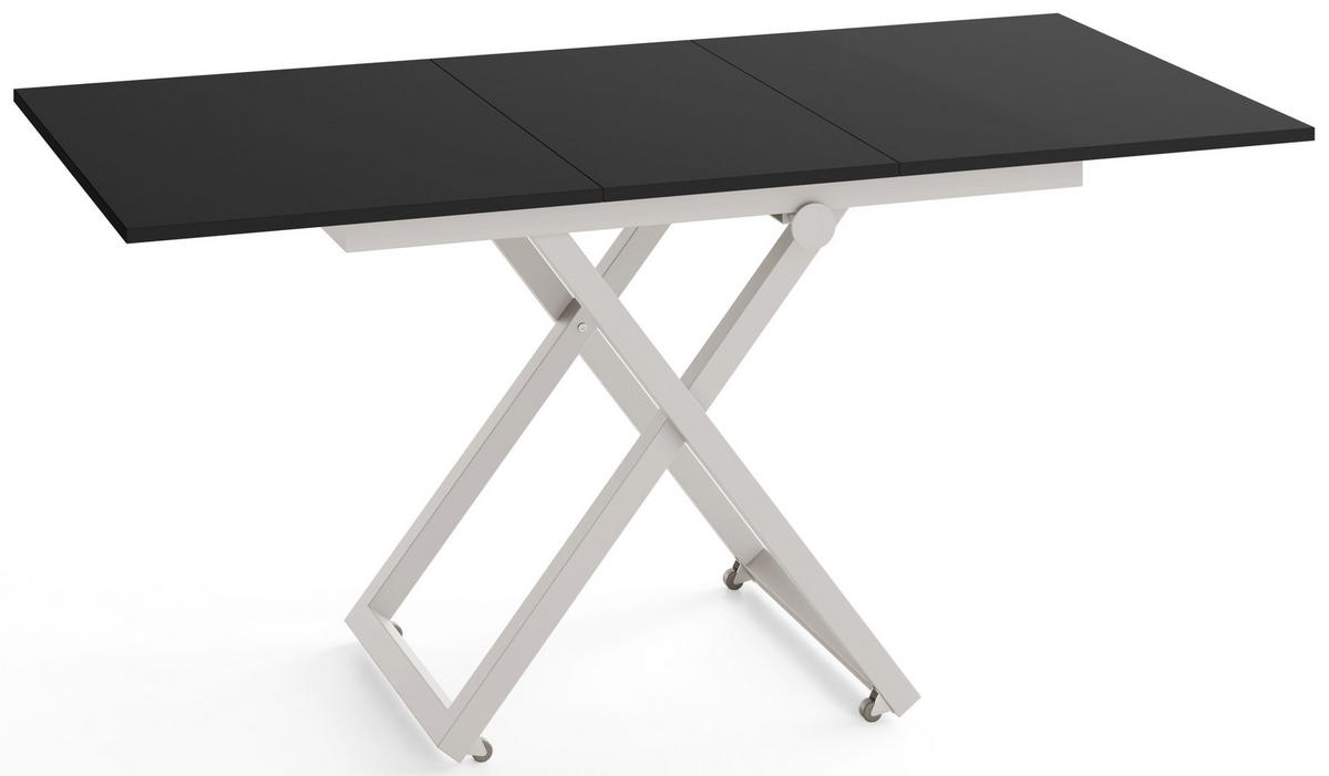 COUCHTISCH Axen höhenverstellbar ausziehbar, Schwarz 120-160/80/38-75 cm - Kaschmir/Schwarz, Holzwerkstoff/Metall (80/160/75cm) - WFL GROUP
