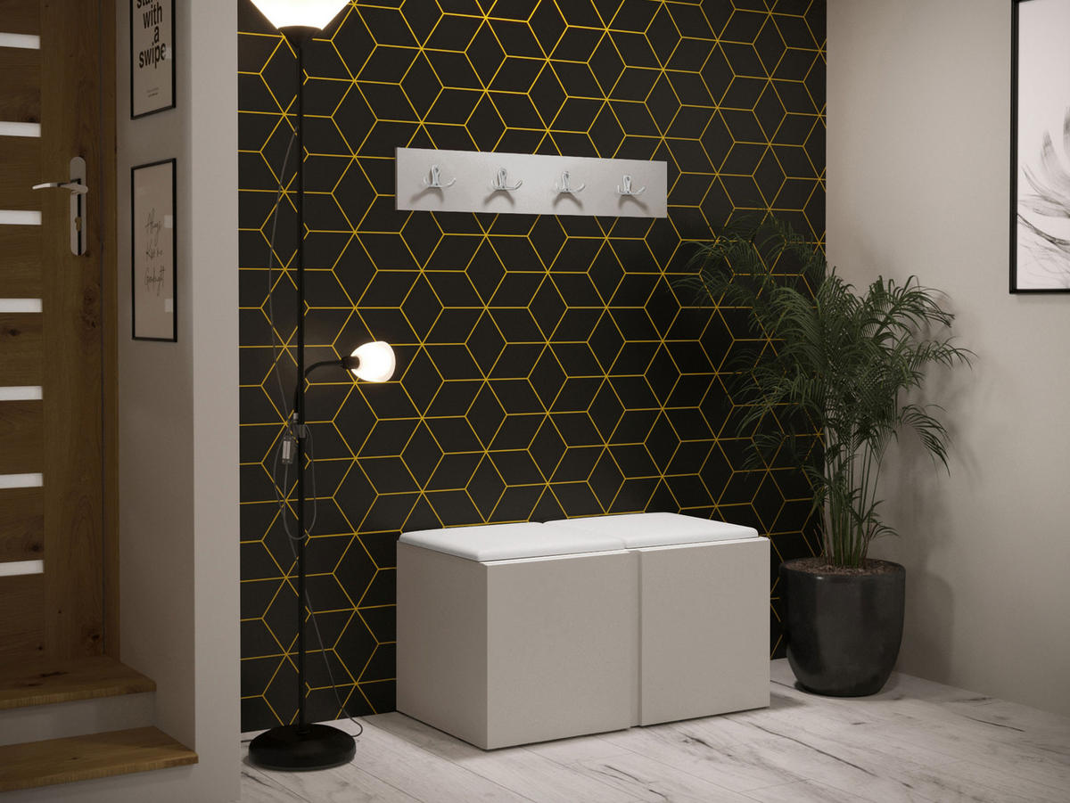 GARDEROBEN-SET Orion VI - Kaschmir/Weiß, Holzwerkstoff/Kunststoff (84/42/46cm) - MIRJAN24