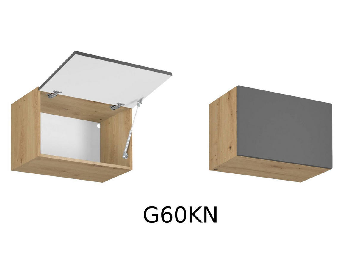 ECKKÜCHE 210 x 330 cm - Langen K66-M210 - Artisan Eiche / Grau - Grau, Holz (330/212/210cm)