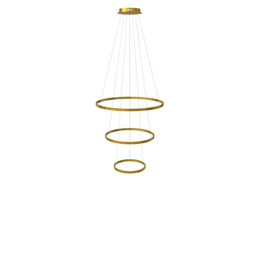 LED-HÄNGELAMPE 3er Ring Gold Ø 80 | 60 | 40cm - Goldfarben, Metall (1.3/80/3.3cm) - s.luce