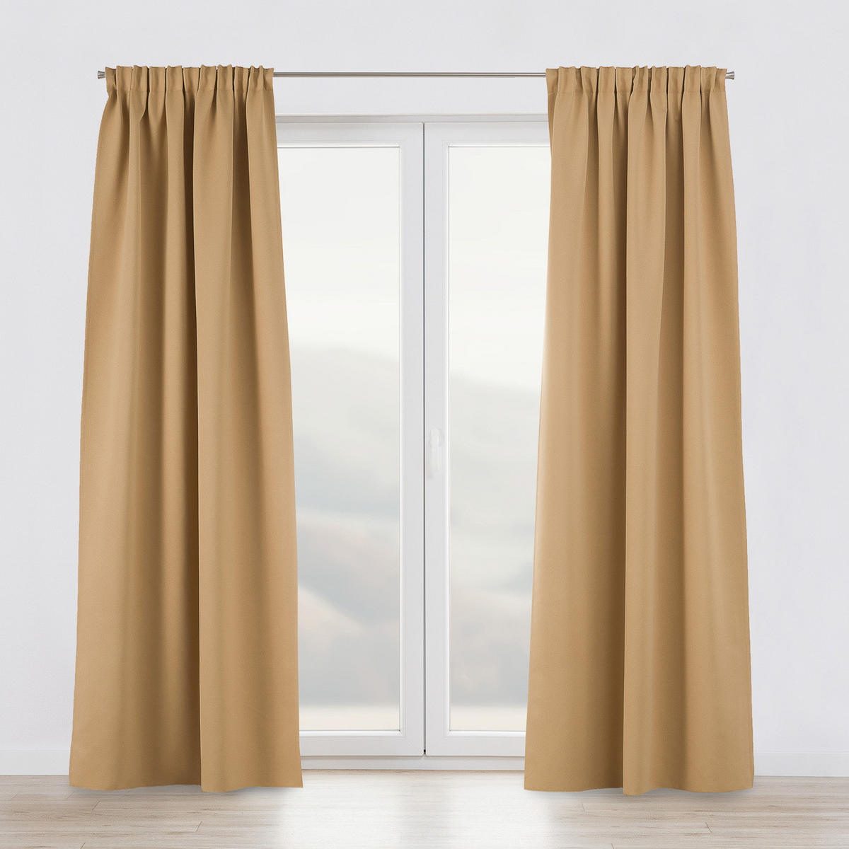 VERDUNKELUNGSVORHANG mit Schlaufenband 140x280 cm dunkelbeige - Hellbraun, Textil (140/280/1cm) - Dekoria