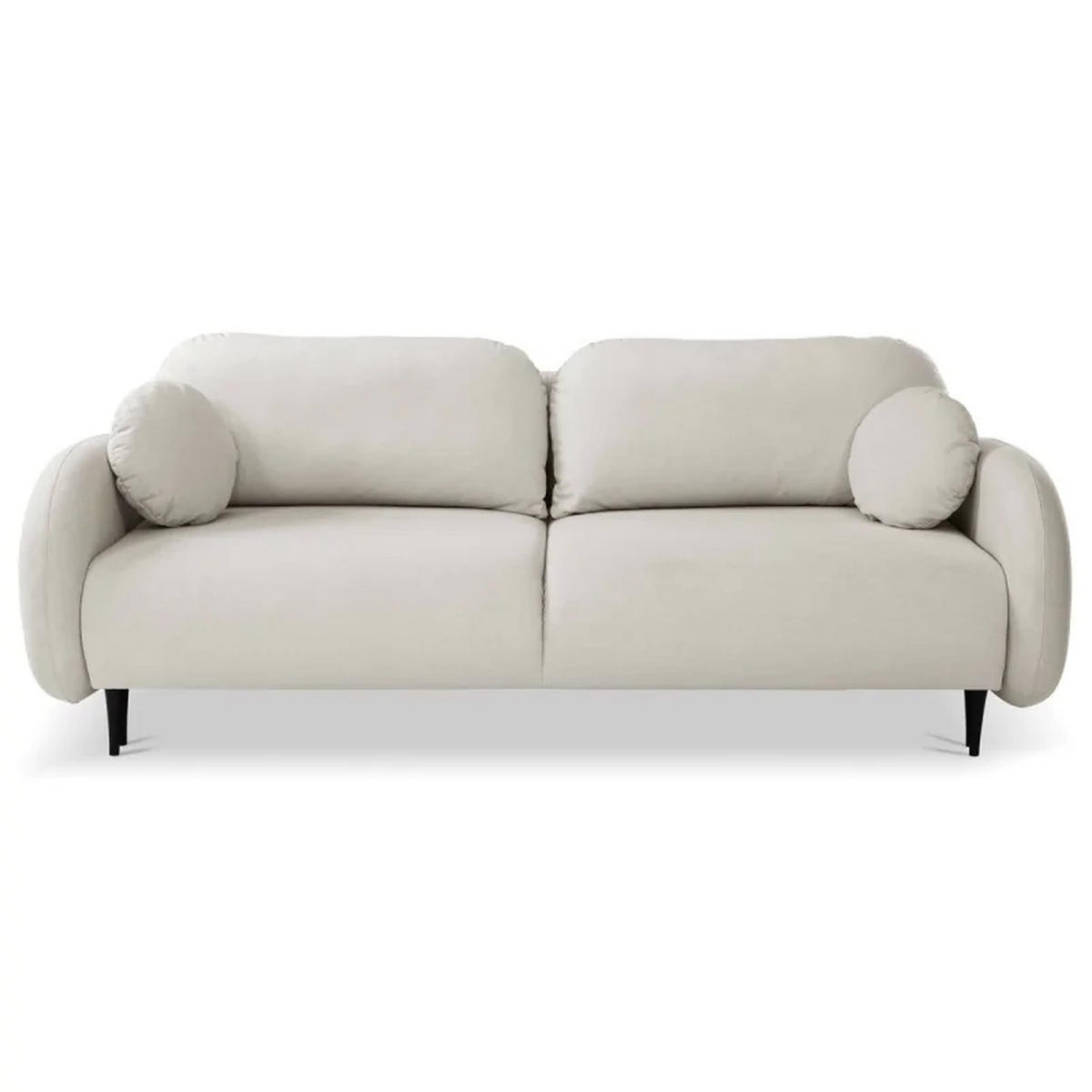 SCHLAFSOFA SOFTI, Sofa mit Schlaffunktion und Bettkasten, Farbe: Creme, Velourstoff - Creme, Textil (232/95/109cm) - Sepro Meble