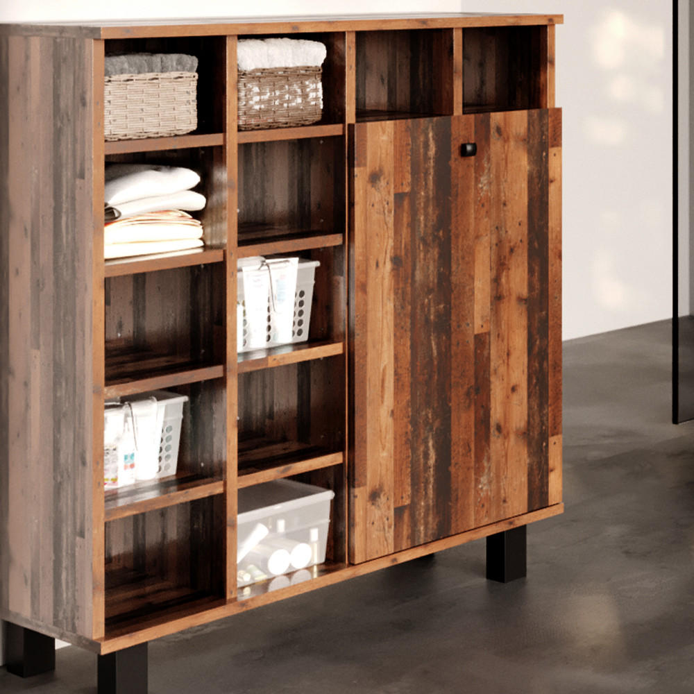 BADSCHRANK Fynn Eiche rustikal 78.4 x 91.6 cm - Wildeiche, Holzwerkstoff (78.4/91.6/34cm) - Vicco