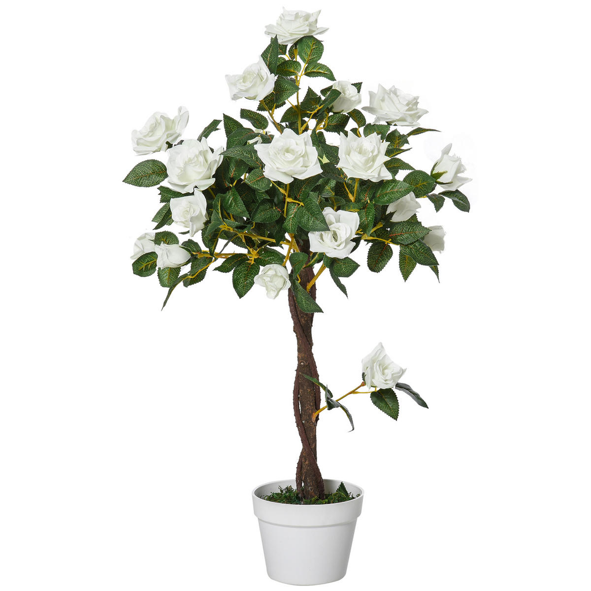 KÜNSTLICHE Pflanzen Weiß 18.0/18.0/90.0cm - Weiß, Kunststoff (90cm)