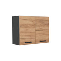 KÜCHENGLASSCHRANK R-Line, Goldkraft Eiche/Anthrazit, 80 cm - Eichefarben/Anthrazit, Holzwerkstoff (80/60/31cm) - Vicco