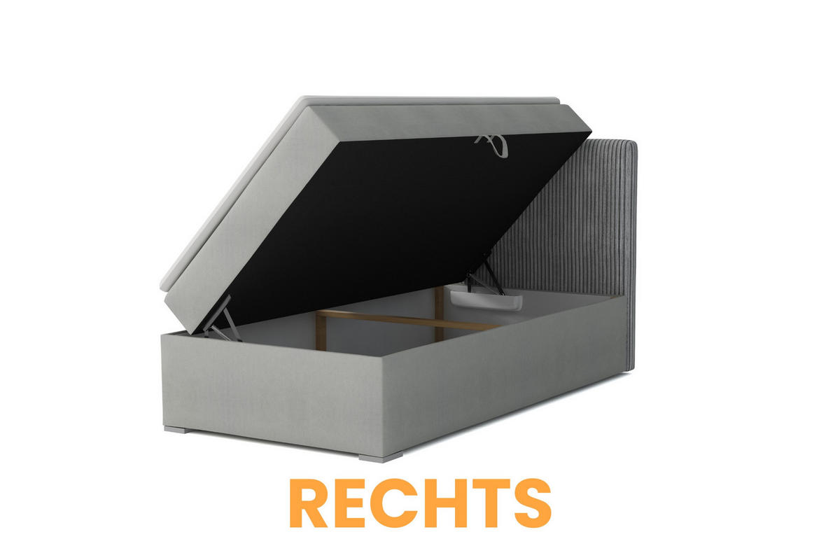 BOXBETT DON 100/200 Schwarz H4 Öffnung rechts - Schwarz, Holz/Holzwerkstoff (100/200cm) - Deine Möbel 24