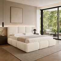 POLSTERBETT BOVA Bettkasten Lattenrost 140x200 Creme - Creme, Holz (140/200cm) - Furnistar