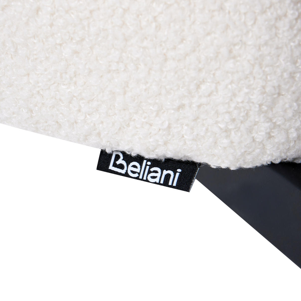 ESSZIMMERSTUHL 2er Set Bouclé Cremeweiß Wonder - Creme, Textil (55/82/65cm) - Beliani