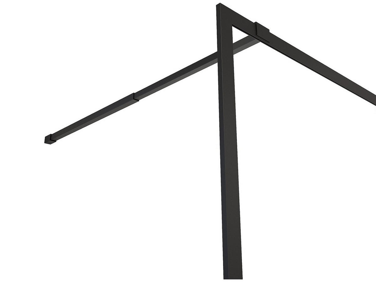 DUSCHTRENNWAND Seitenwand italienische Dusche - 120 x 200 cm - Sicherheitsglas - Schwarz matt - AMBERI - Schwarz, Metall (120/200cm) - Vente-Unique