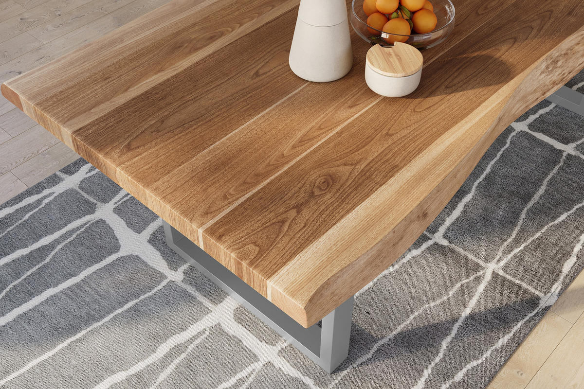 ESSTISCH TITAN - Beige/Silberfarben, Holz (120/240/79cm) - SAM