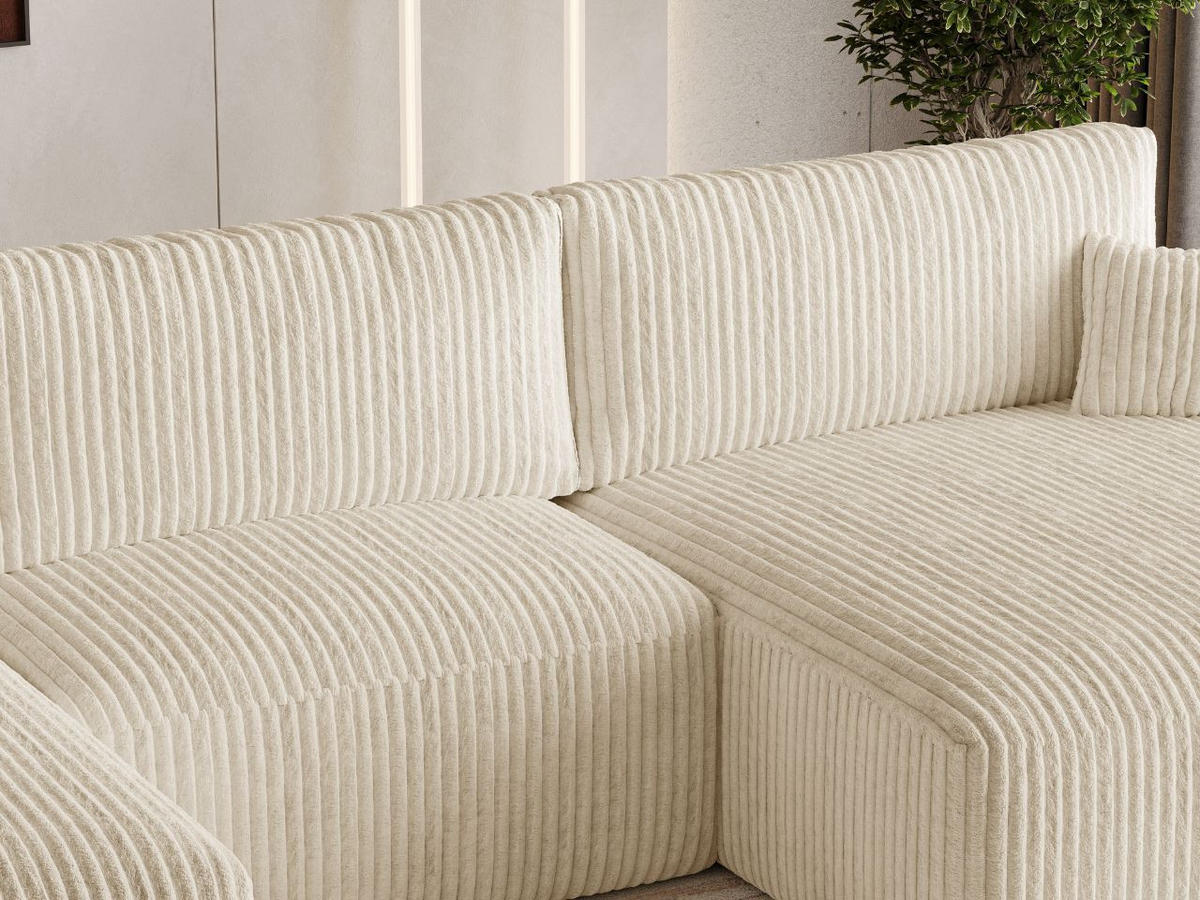 ECKSOFA U Serene Beige - Beige, Holz/Textil (391/145cm) - Graingold