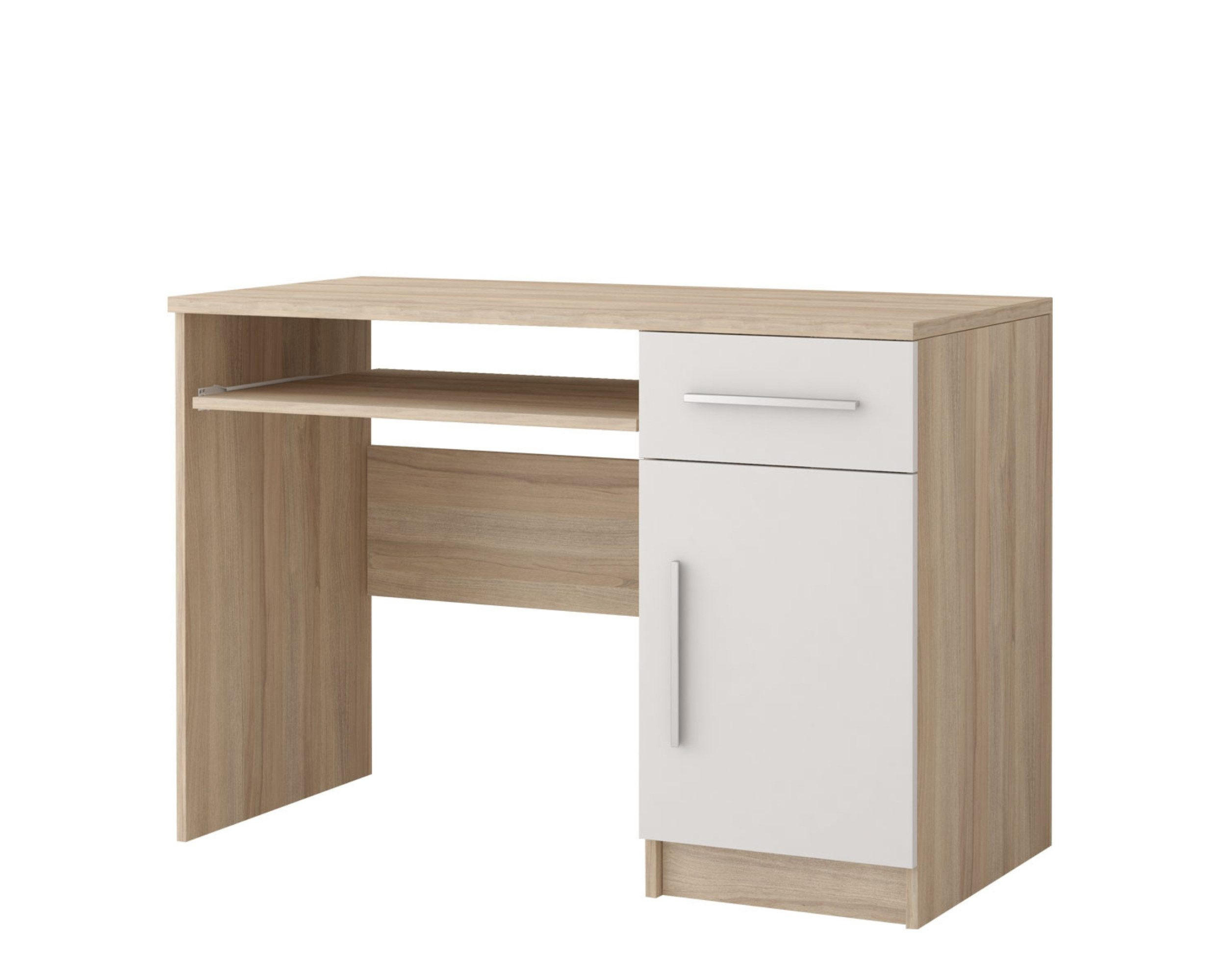 KINDERSCHREIBTISCH OLMO 08 110/50/76 Weiß/Sonoma Eiche - Weiß/Sonoma Eiche, Holzwerkstoff (110/76/50cm) - Deine Möbel 24
