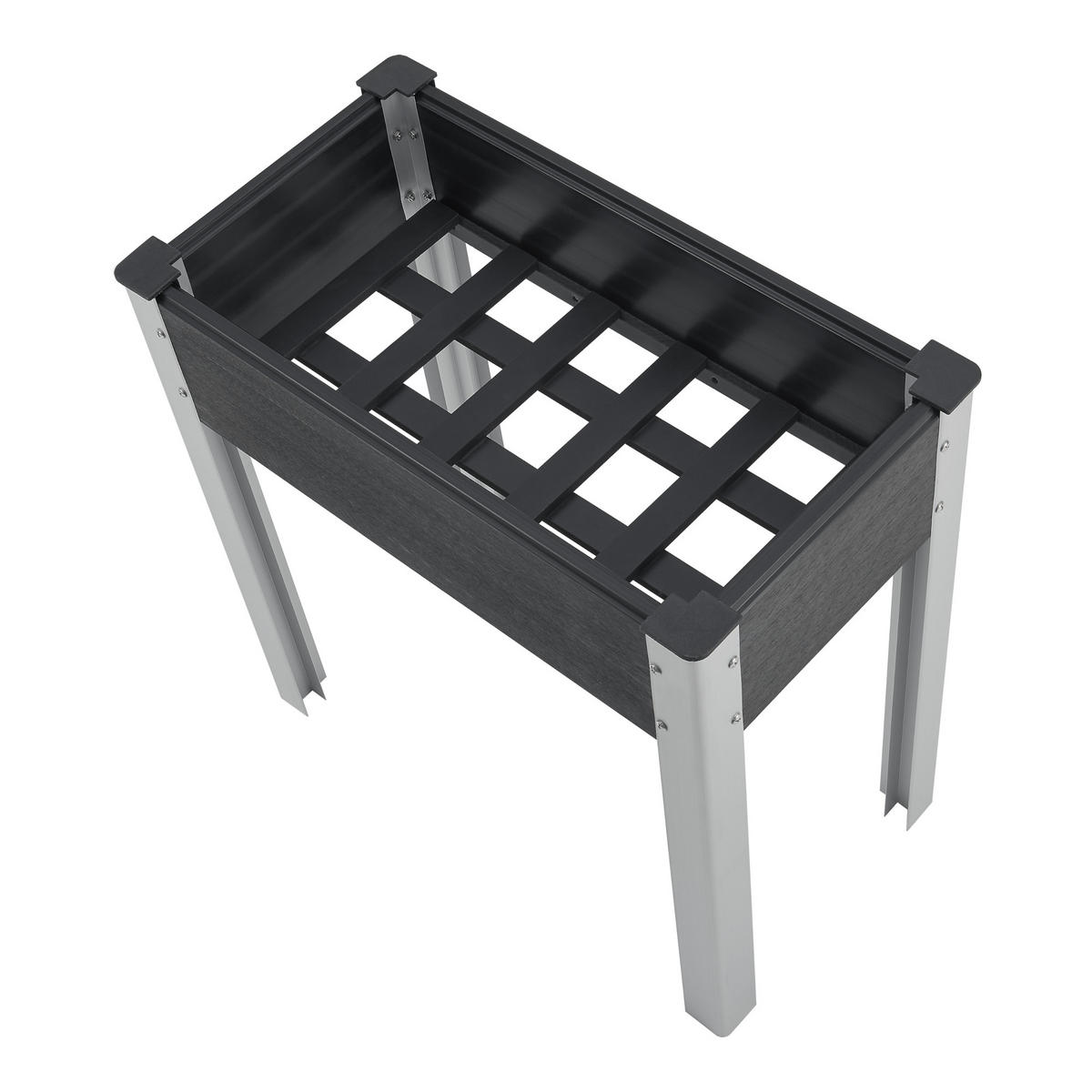 HOCHBEET Beverwijk - Dunkelgrau, Metall (75/75/40cm) - [en.casa]