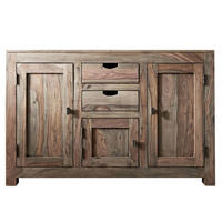 SIDEBOARD Sheesham 130x45x85 grau geölt NATURE GREY #86 - Grau, Holz (130/85/45cm) - Massivmoebel24