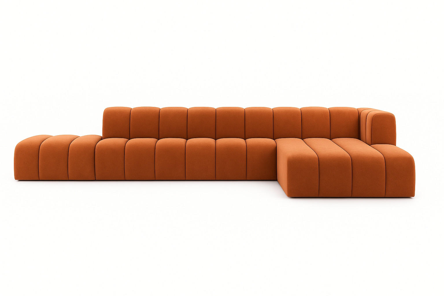 ECKSOFA Mit Hocker GRAND L, Stoff Salvador, Braun, Rechts - Braun, Holz (386/179cm) - Kaiser Möbel