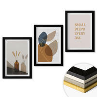 WANDBILDER 3er-Set - 20x30 cm Schwarzer Rahmen - Set abstrakter Formen - Schwarz, Kunststoff (20/30cm) - ArtPrintCave
