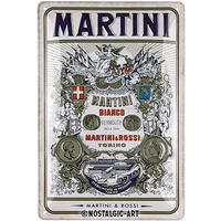BLECHSCHILD 20/30 cm Martini Bianco Vermouth Label - Multicolor, Metall (20/30/0.2cm) - Nostalgic-Art