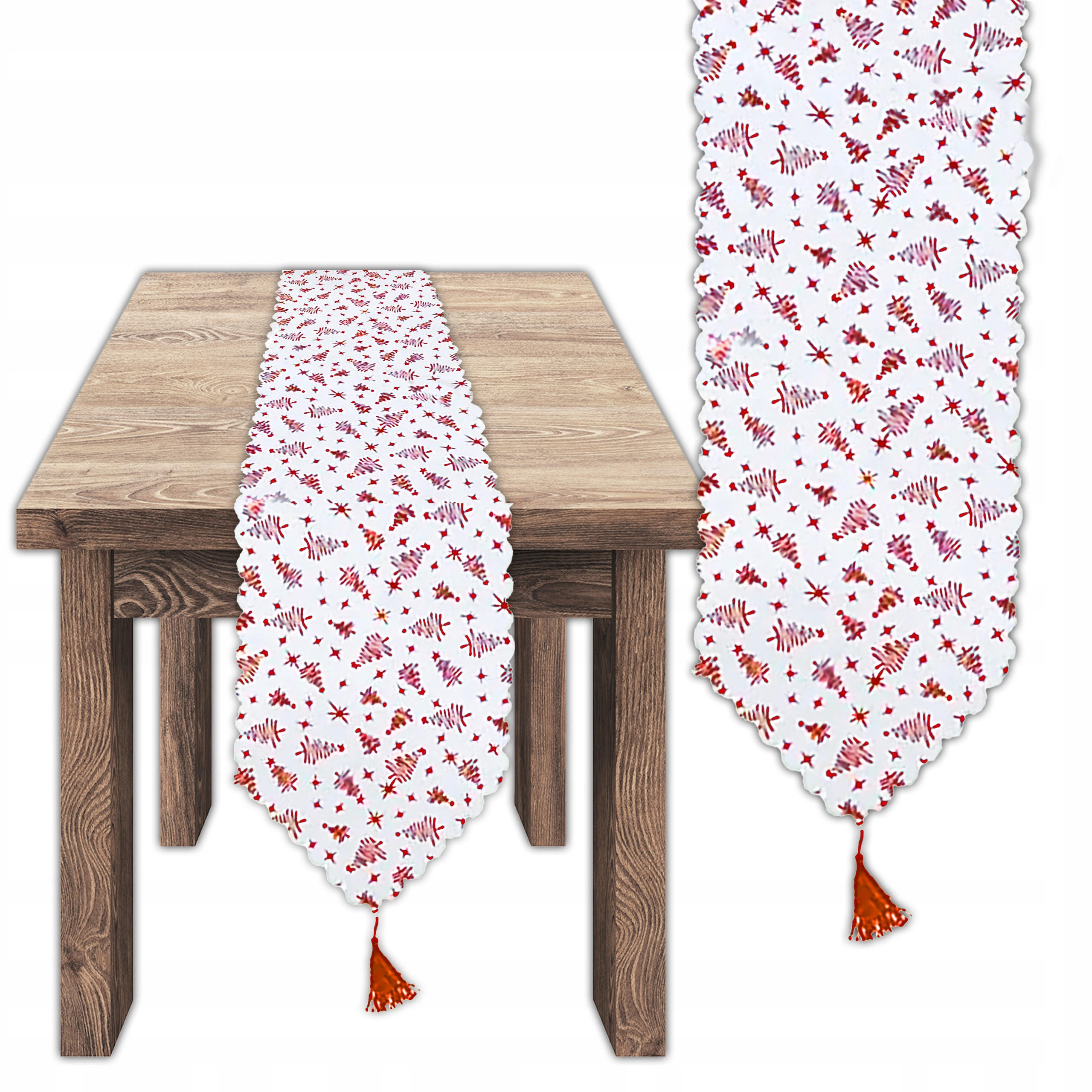 Krumad Weihnachtstischläufer Weiß 35x180 cm