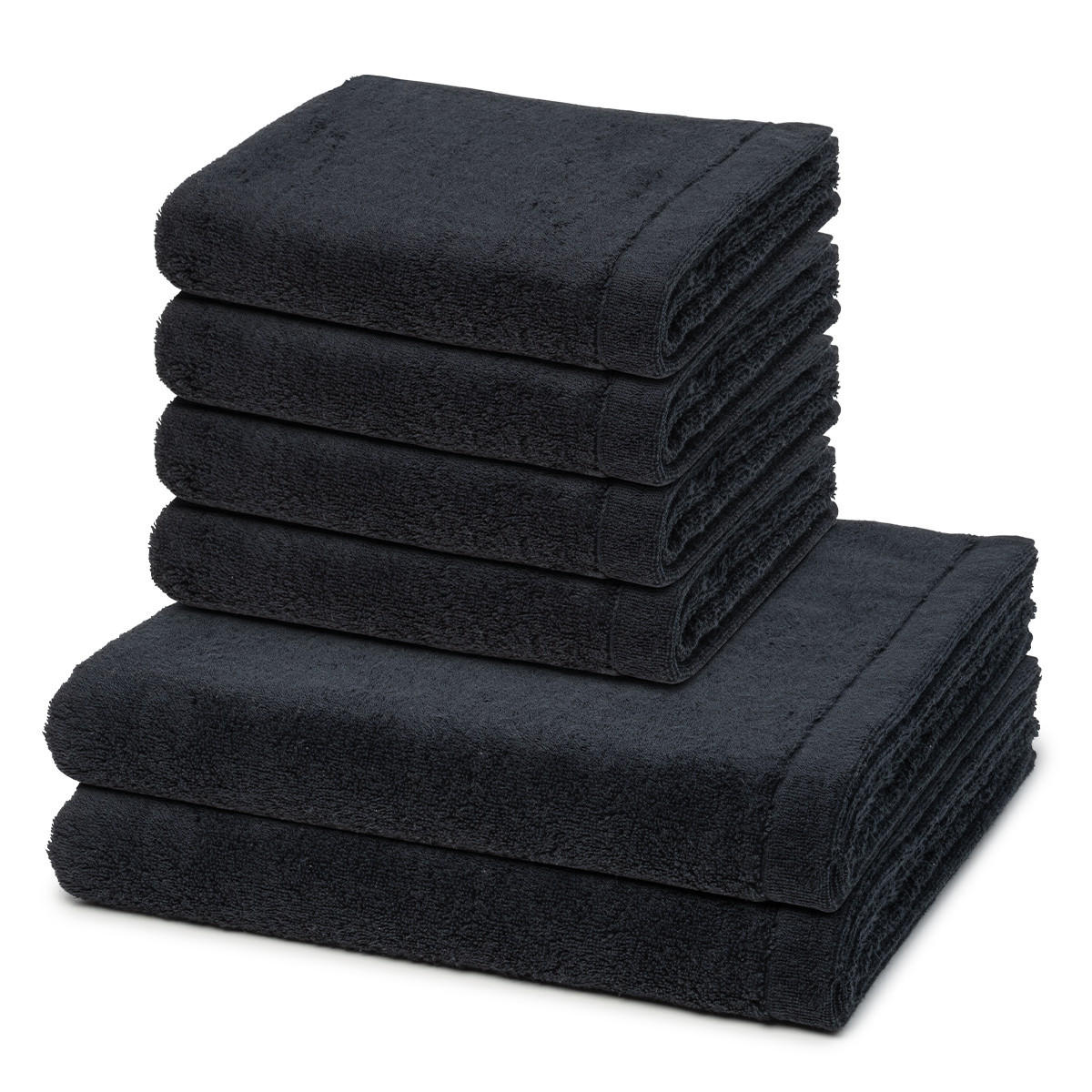 FROTTIERSET Lifestyle 6-teilig - Schwarz, Textil (50/100cm) - Cawoe
