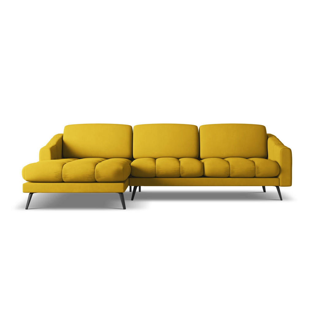 Thumbnail - Makamii Ecksofa, Currygelb, Textil, 3-Sitzer, Füllung: Schaumstoff, L-Form, Ottomane links, 264x160 cm, Made in EU, Wohn...