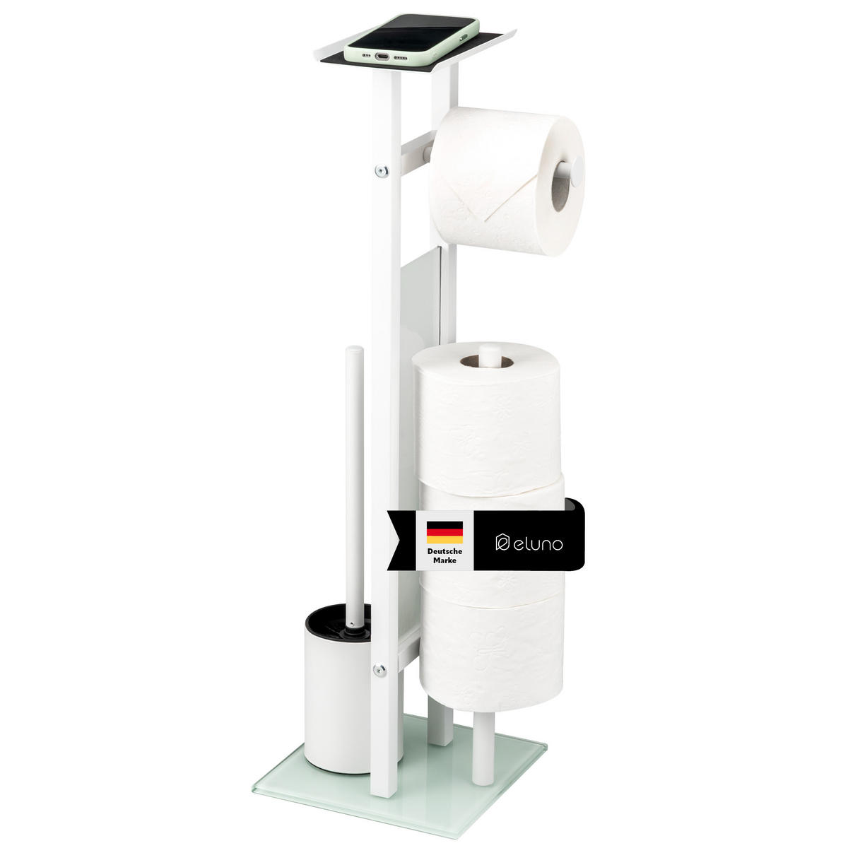 STAND-WC-GARNITUR 4IN1, weiß - Weiß, Metall (28/67/20cm) - eluno