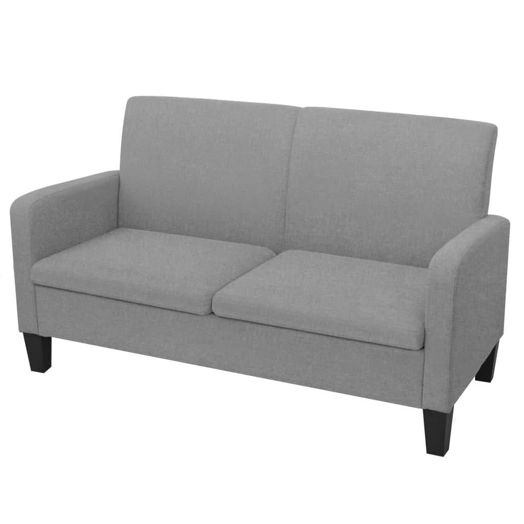 SOFA 2-Sitzer 135/65 X76 Cm Hellgrau - Hellgrau/Schwarz, Holz/Textil (135/76/65cm) - vidaXL