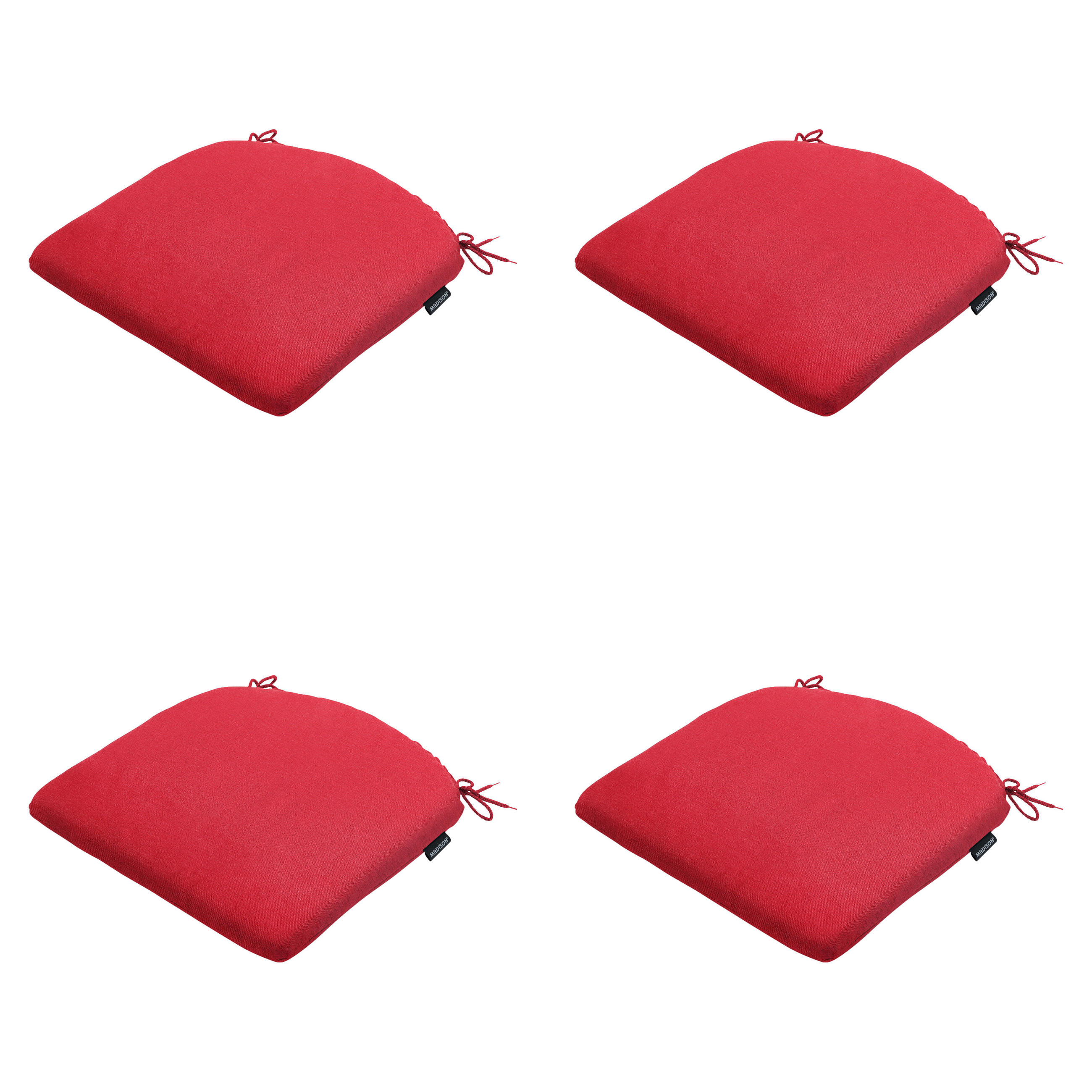 SITZKISSEN Panama - Rot - 46/48/4,5 cm - 4er-Set - Rot, Textil (48/4/46cm) - Madison