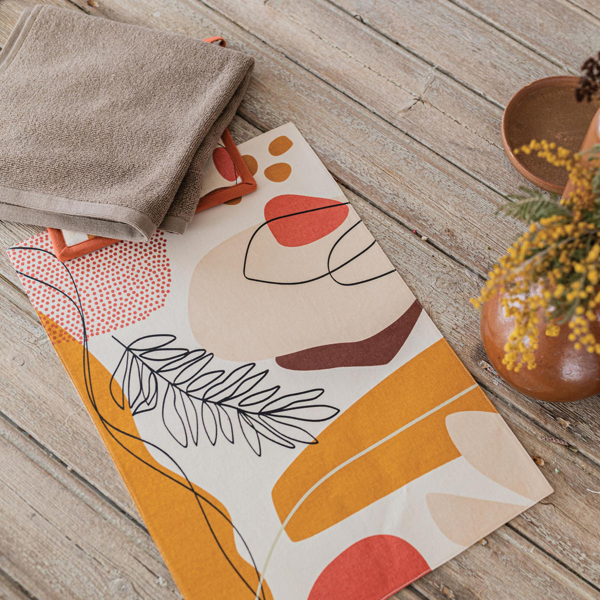 HANDTUCH MIT ÖSE Curl tabakfarben 50 x 50 cm - Cappuccino, Textil (50/50cm) - Winkler