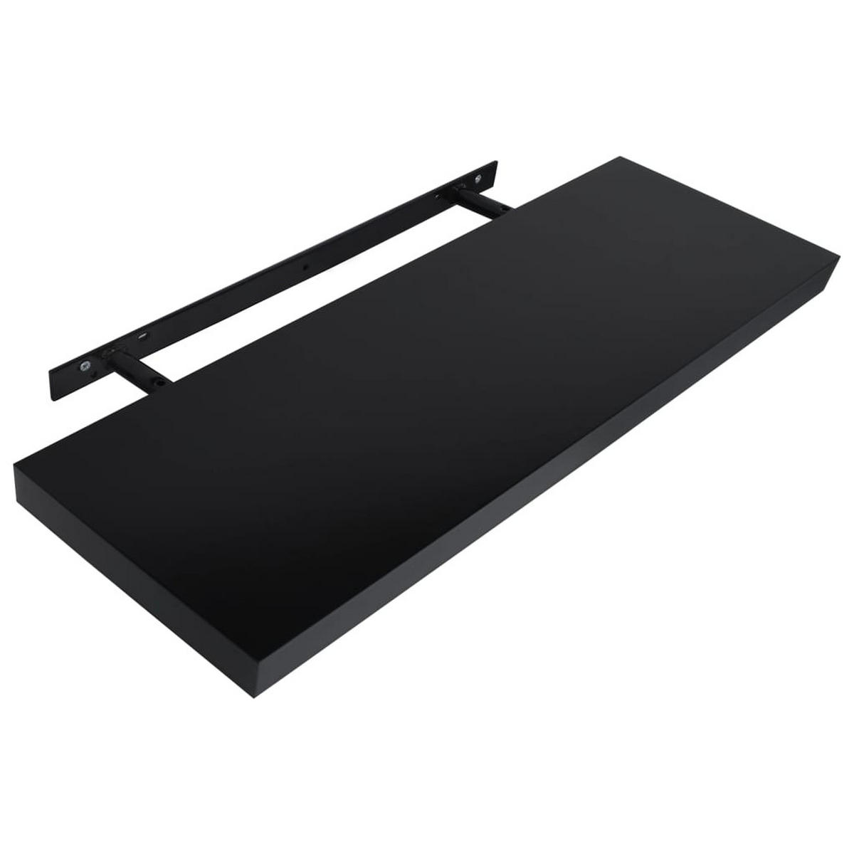 WANDBOARDSET 2-tlg. 120/20/3,8 cm aus MDF Schwarz - Schwarz, Holzwerkstoff (120/3.8/20cm) - vidaXL