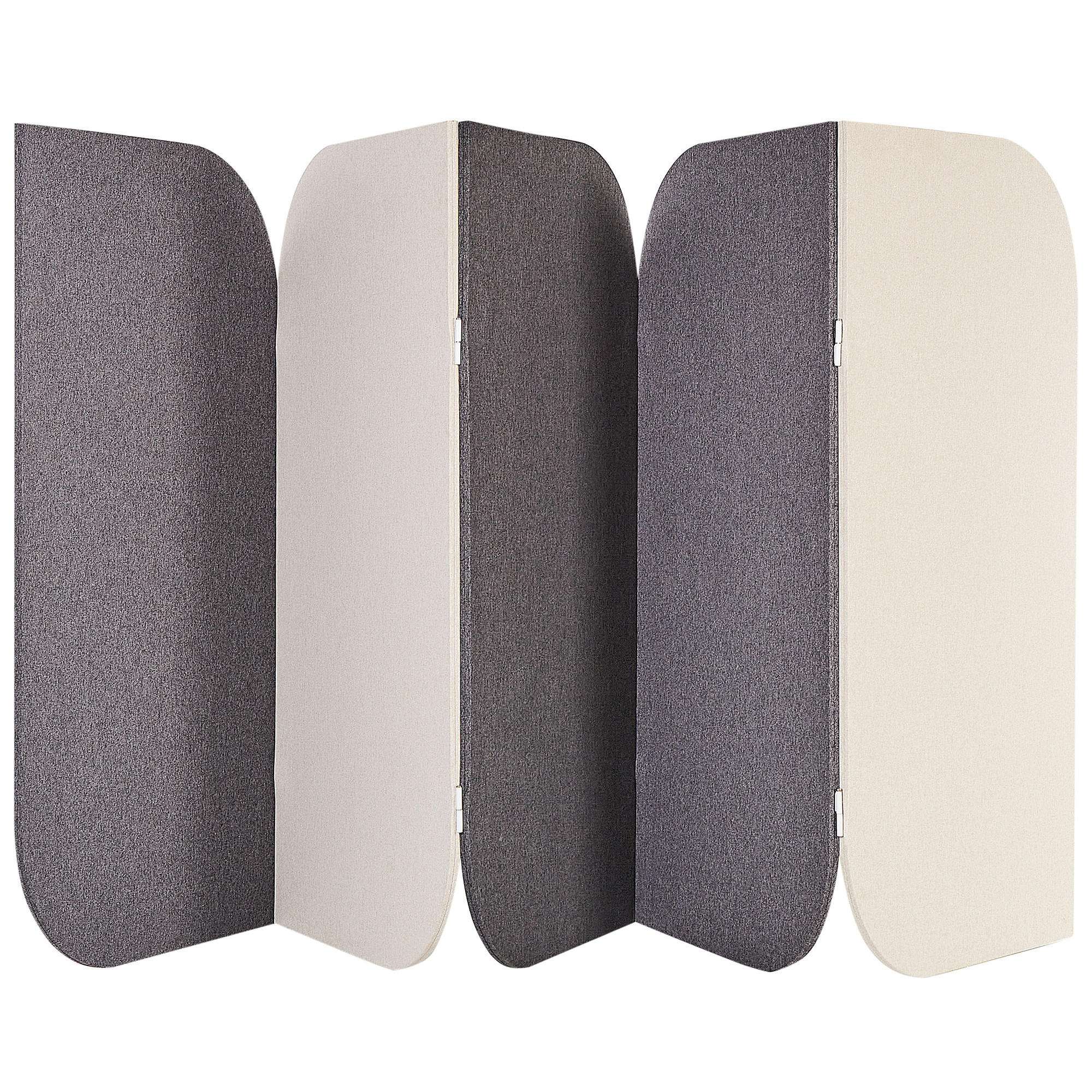 BÜRO-RAUMTEILER 400/160 cm Grau Shady - Dunkelgrau/Beige, Textil (400/160/2cm) - Beliani