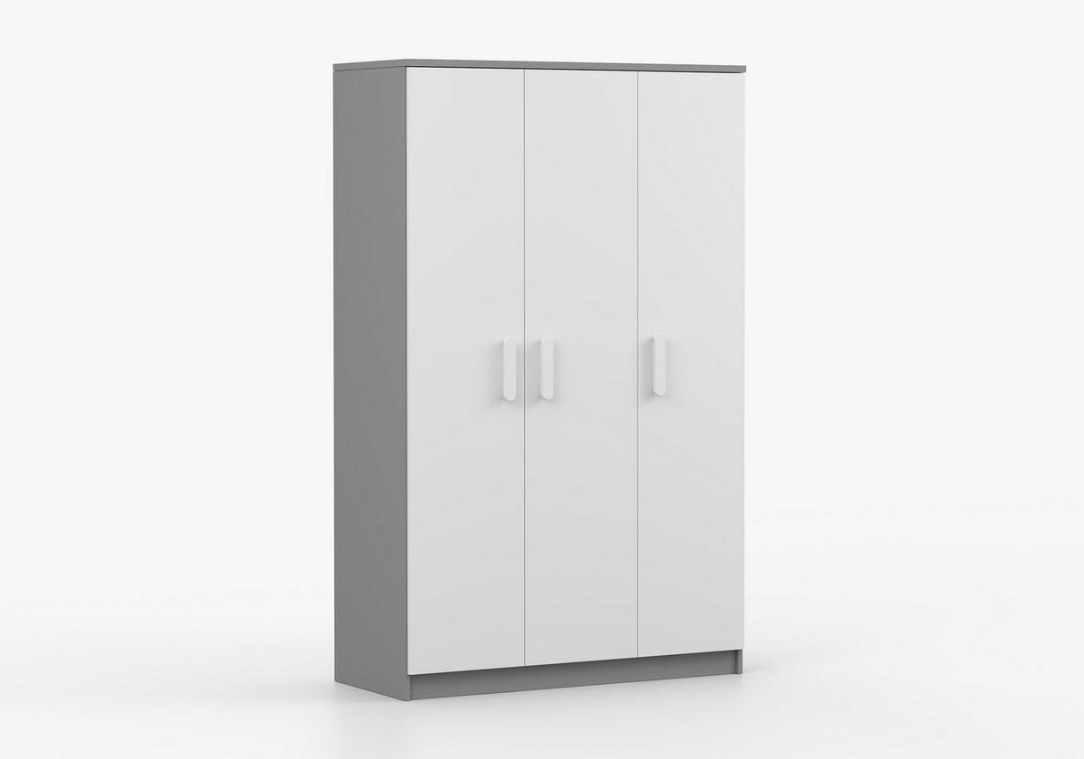 JUGENDZIMMER Elora in Grau und Weiß – 6-teiliges Set – Grifffarbe Weiß - Grau, Holzwerkstoff (80/200/120cm)