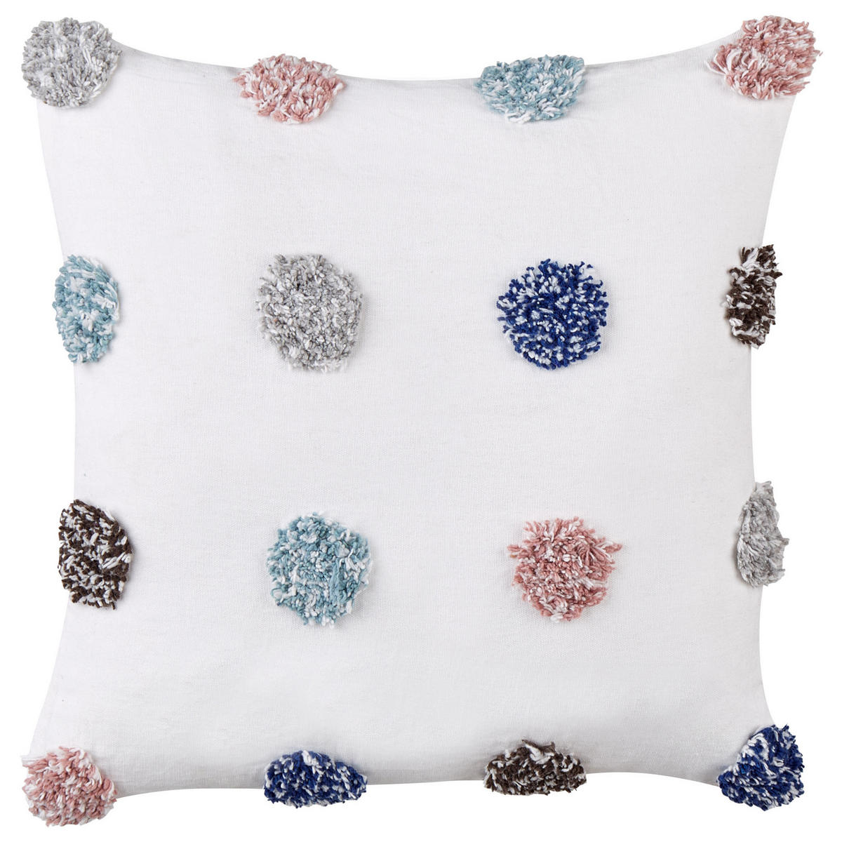 DEKOKISSEN 2er-Set Weiß 45/45 cm Bracken - Multicolor/Weiß, Textil (45/45cm) - Beliani