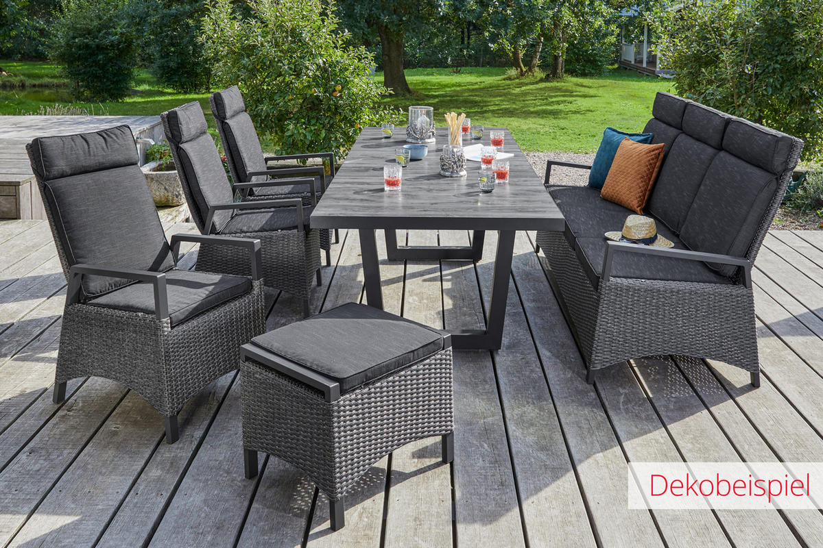 GARTENHOCKER Nizza 46x57x45 cm, Metall, Grau - Grau, Kunststoff (57/46/45cm) - dasmöbelwerk