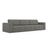 4-SITZER-SOFA Strukturstoff Stoff Grau - Dunkelgrau/Beige, Kunststoff/Textil (314/80/103cm) - Makamii