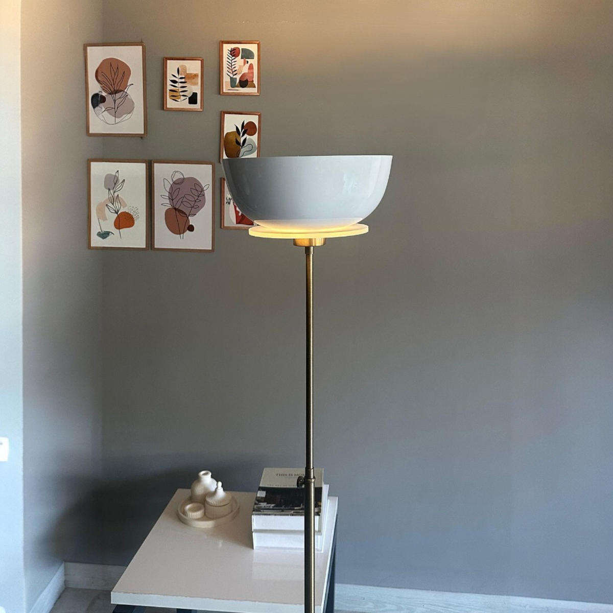 STEHLAMPE Lunex - Weiß, Metall (30/30/170cm) - Bamyum