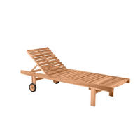 GARTENLIEGE Teaka - verstellbares Kopfteil, Teak, 2 Räder - Braun, Holz (65/36/200cm) - TPFGarden