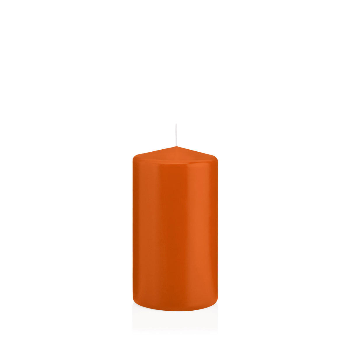 STUMPENKERZEN Aprikose Ø 68 x 130 mm, 12 Stück - Orange, Paraffin (7/13cm) - Wiedemann Kerzen