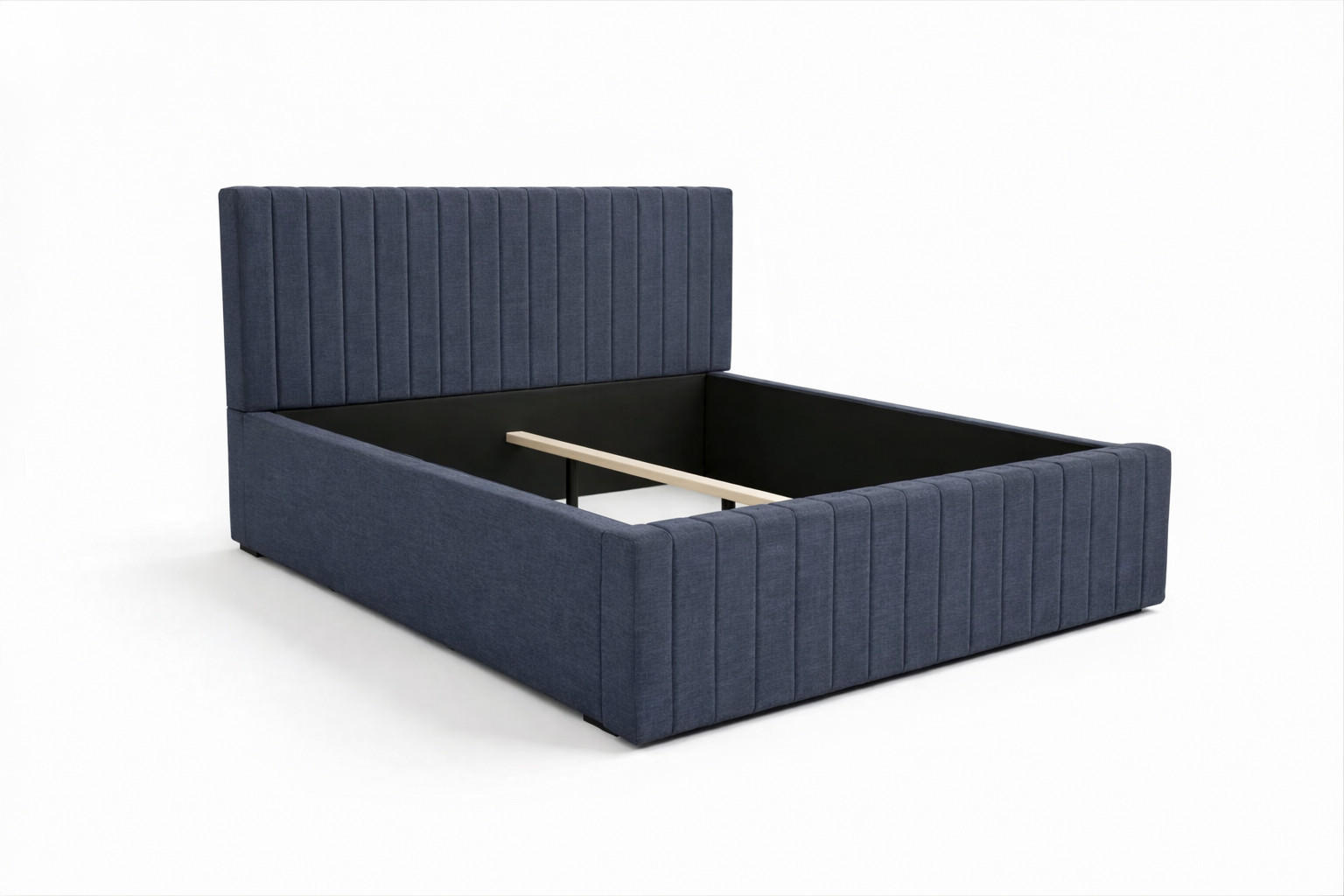 POLSTERBETT BELVIA – 140×200 cm mit Lattenrost, ohne Bettkasten Dunkelblau - Dunkelblau, Holzwerkstoff (140/200cm) - Milaros Markt