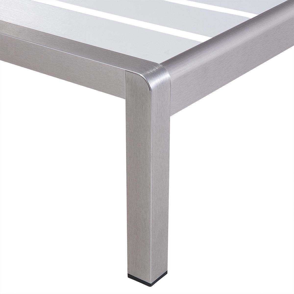 GARTENLIEGE weiß Nardo - Weiß, Metall (64/93/198cm) - Beliani