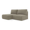 ECKSOFA mit Schlaffunktion links Strukturstoff Stoff Beige - Beige/Schwarz, Kunststoff/Textil (149/210cm) - Makamii